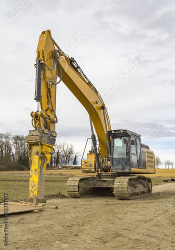 excavator at a construction site