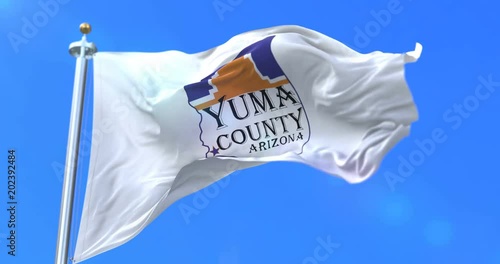 Flag of Yuma county, state of Arizona, in United States - loop