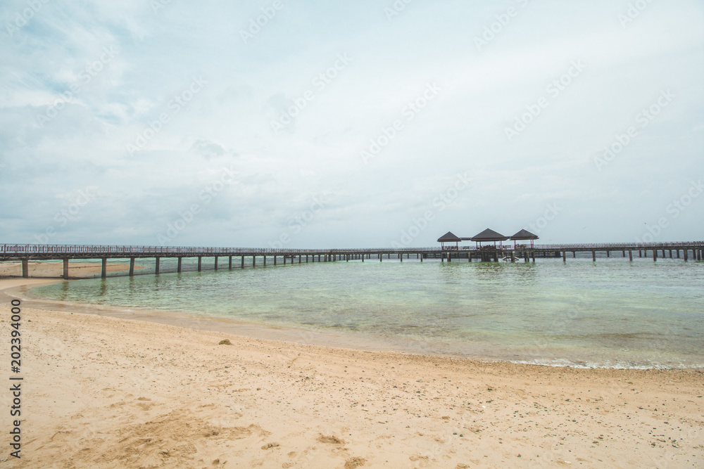 Wooden Pier at Tropical Beach Wooden Pier at Tropical Beach