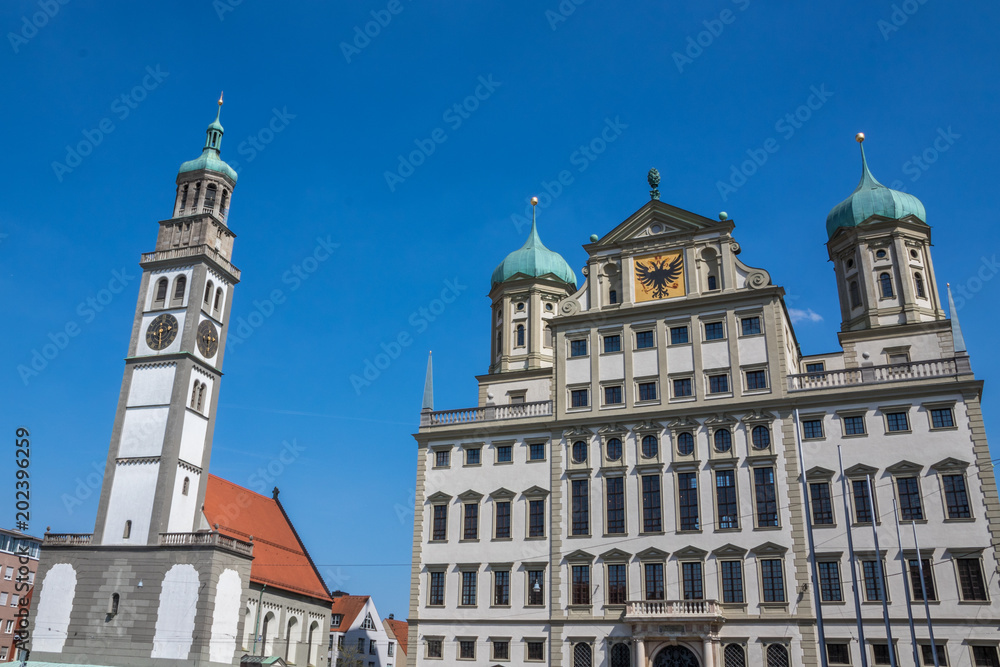 Obraz premium Rathaus und Perlachturm Augsburg