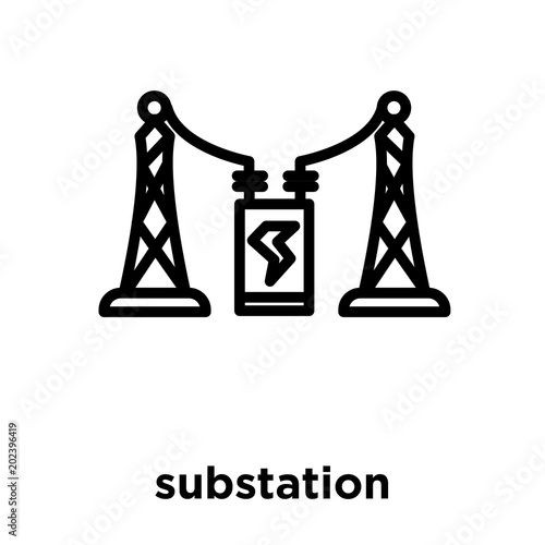 substation icon isolated on white background