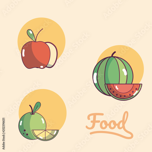 Set of food icons