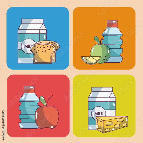 Set of food collection