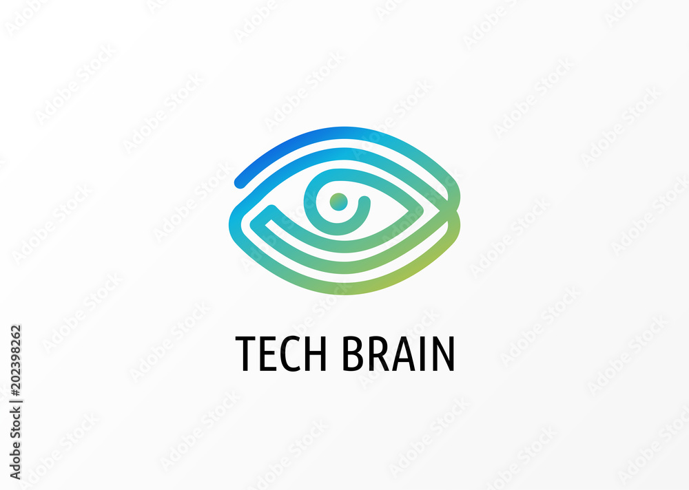 Modern logo innovative concept with eye - technology, biotechnology, optometry icon