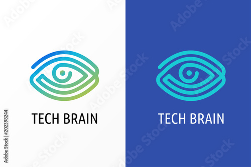 Modern logo innovative concept with eye - technology, biotechnology, optometry icon