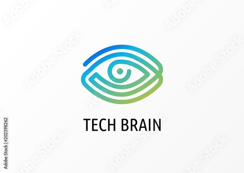 Modern logo innovative concept with eye - technology, biotechnology, optometry icon