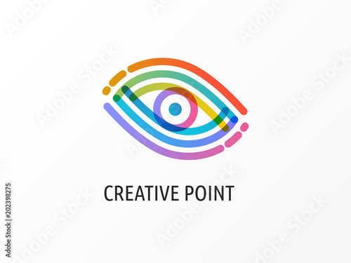 Modern logo innovative concept with eye - technology, biotechnology, optometry icon