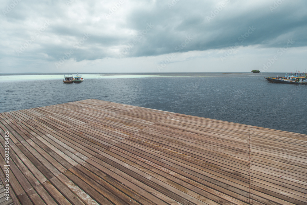 Wooden Pier at Tropical Sea