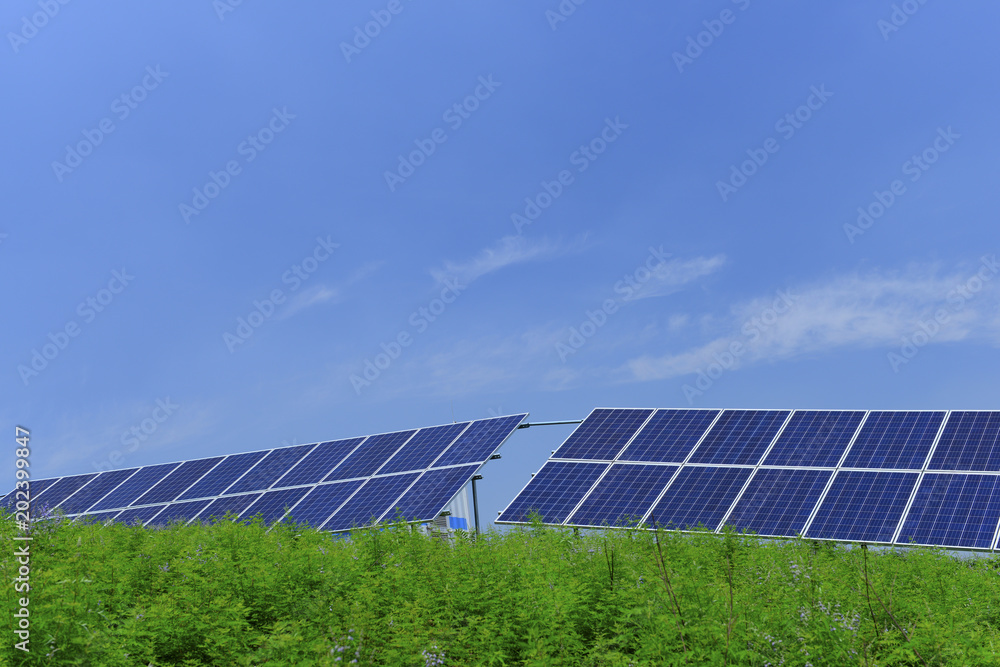Solar power equipment, on the hillside Solar power equipment, on the hillside