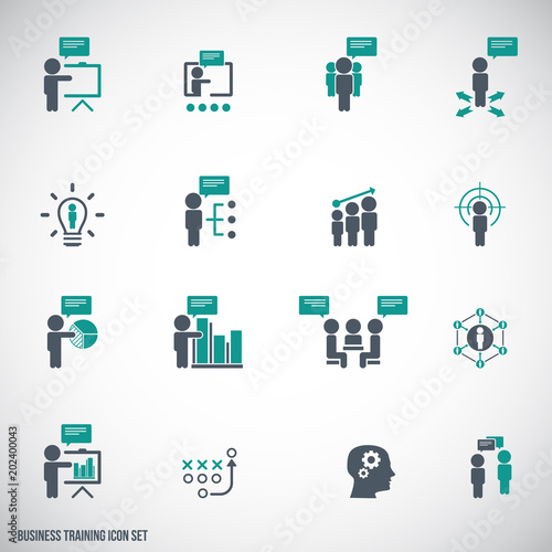 Business training icon set