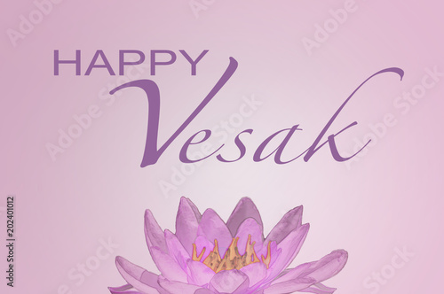 Greeting card with Lotus flower
