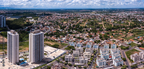 Aerial view of new modern building being built in the expansion of the center of the capital of Mato Grosso, Brazil. photo
