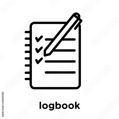logbook icon isolated on white background photo