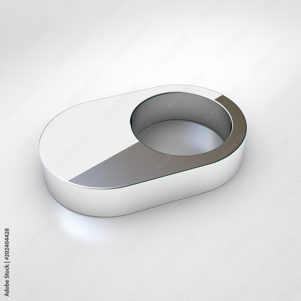 Chrome toggle on icon isolated on white background. Chrome toggle on icon isolated on white background.