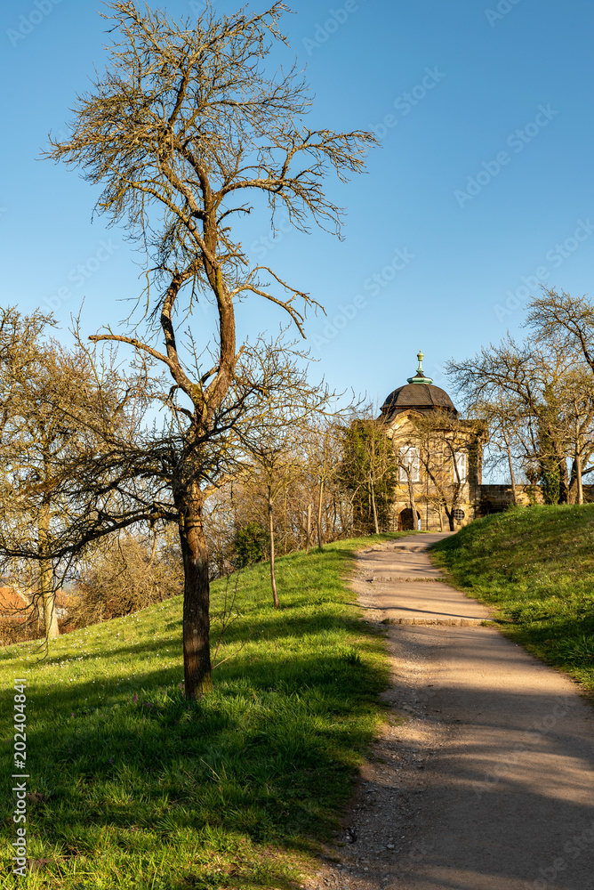 Naklejka premium The way to a historical building in Bamberg