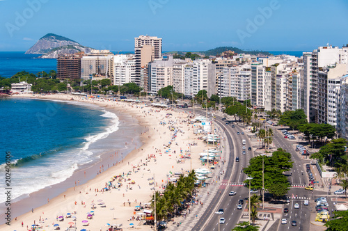 View of the Famous Copacabana Beach in Rio de Janeiro, Brazil © Donatas Dabravolskas