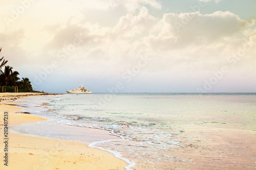 Luxury Yacht on Caribbean Sea