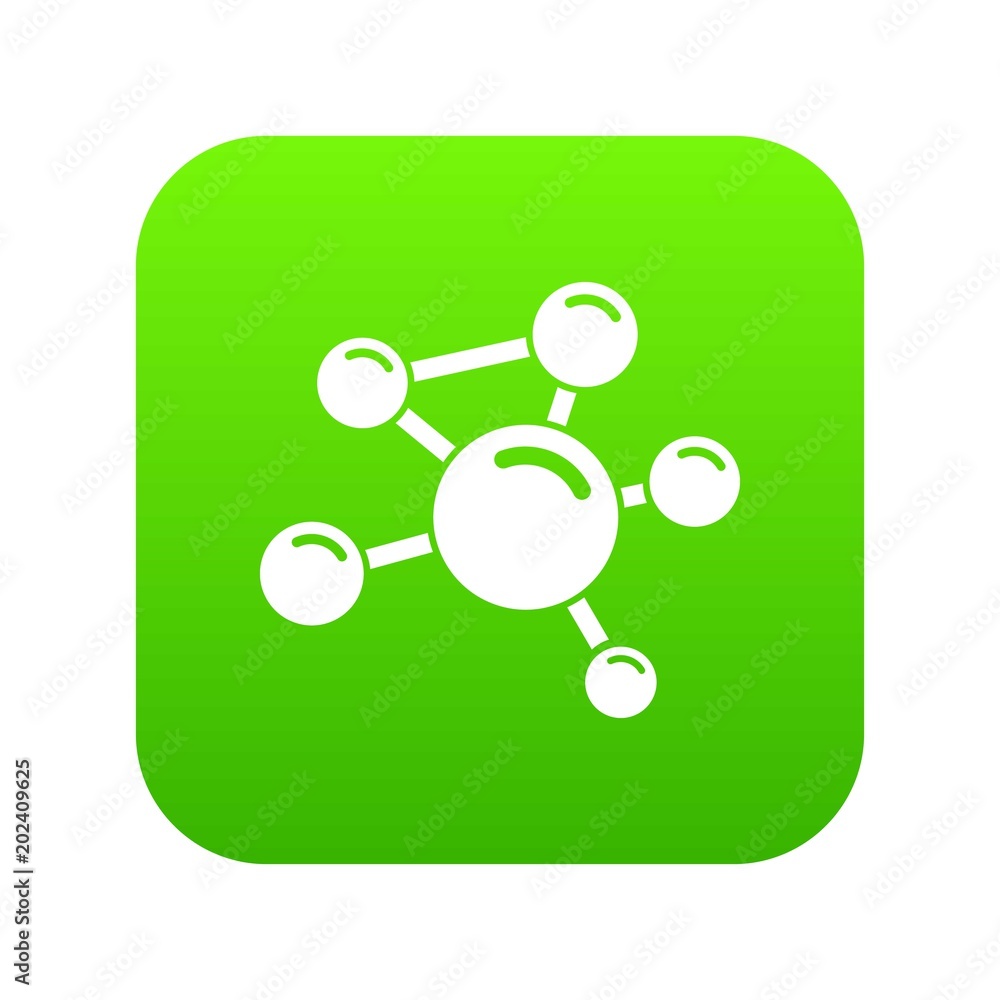 Molecule molecular icon green vector isolated on white background Molecule molecular icon green vector isolated on white background