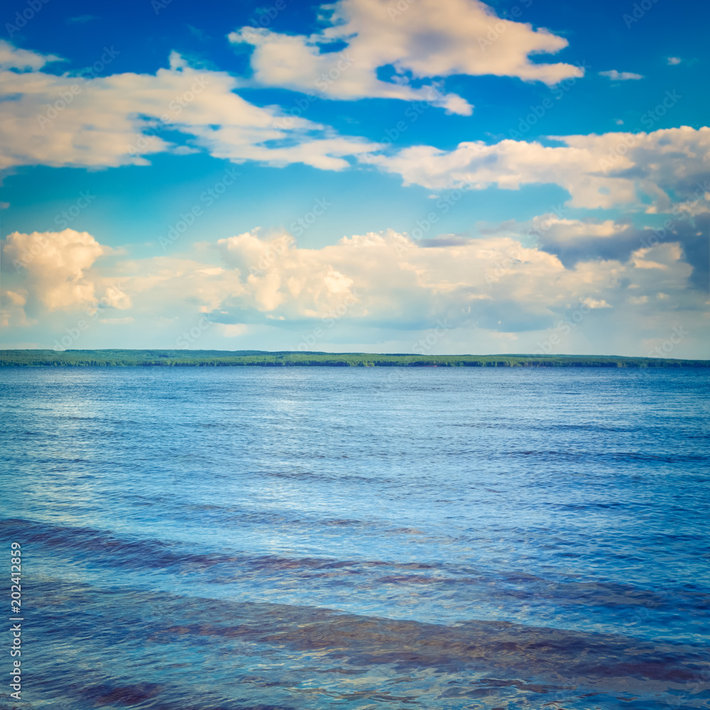 Obraz premium Russian landscape, Kama river.