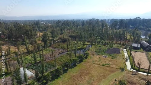 Chinampas of Xochimilco, Mexico City, contrasting natural area in the middle of highly urbanised megapolis photo