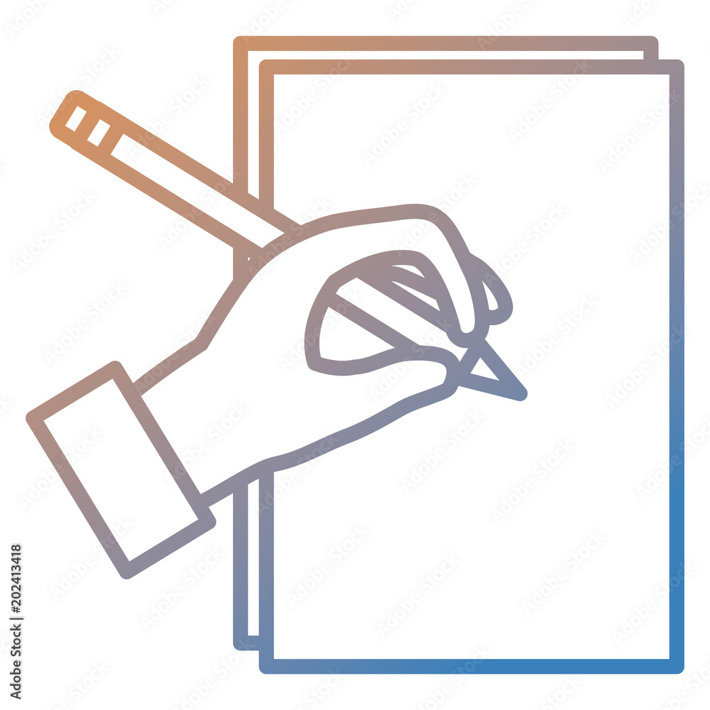 hand writing with pencil in paper vector illustration design hand writing with pencil in paper vector illustration design