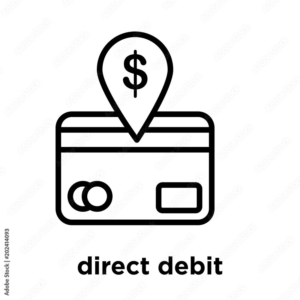 Αυτοκόλλητο direct debit icon isolated on white background