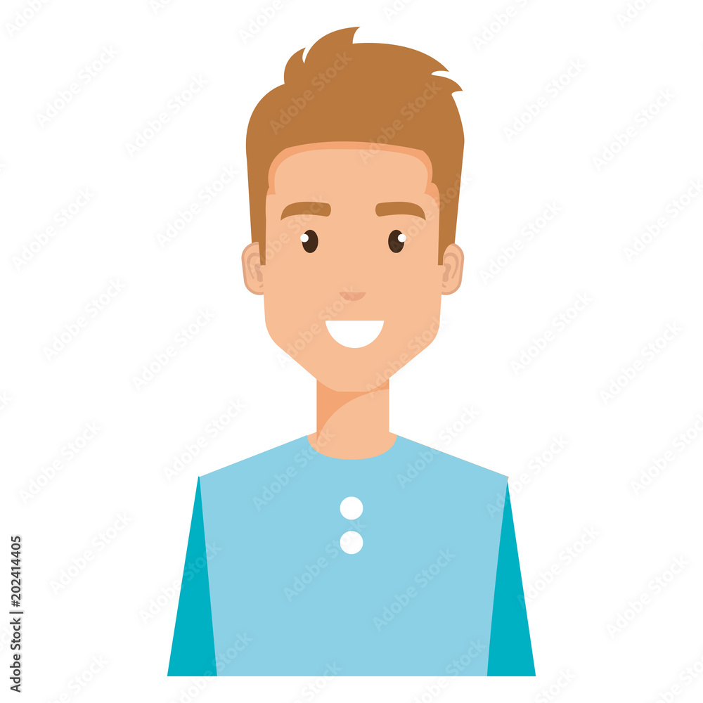 young man avatar character vector illustration design