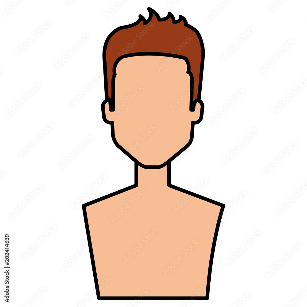 young man shirtless avatar character vector illustration design young man shirtless avatar character vector illustration design