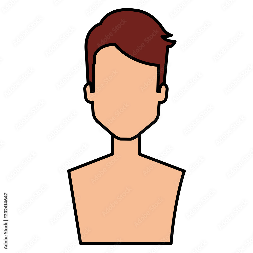 young man shirtless avatar character vector illustration design young man shirtless avatar character vector illustration design