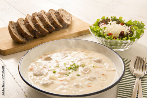 Plakat w ramie Lunch clam chowder