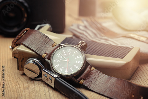 old military style of men wristwatch