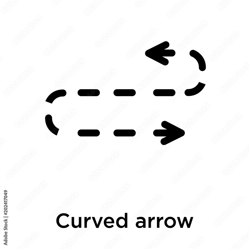 Curved arrow icon isolated on white background Curved arrow icon isolated on white background