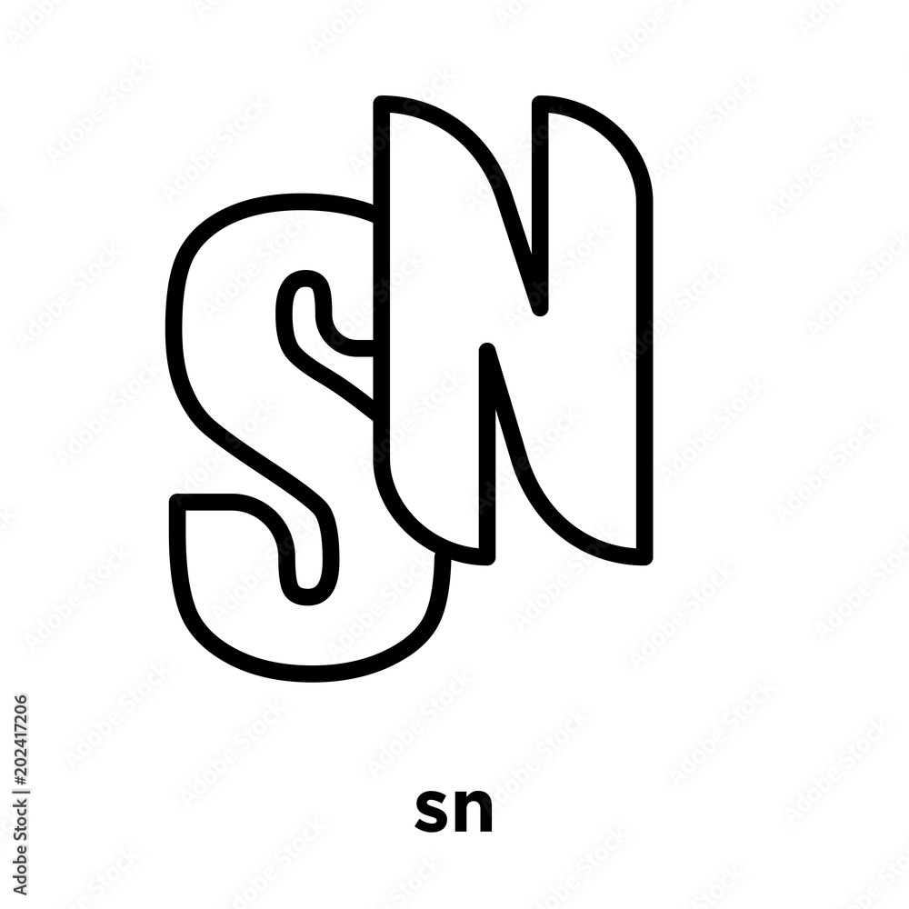 Obraz premium sn icon isolated on white background