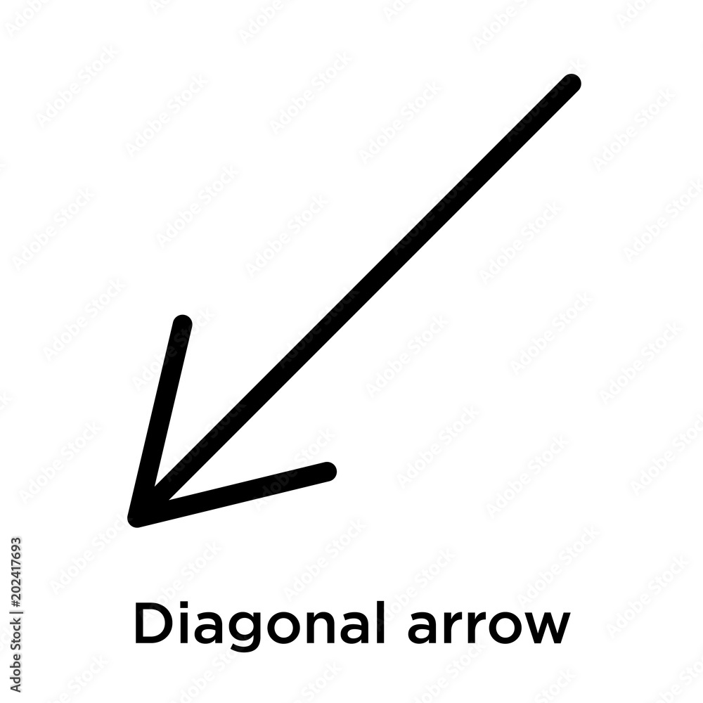 Diagonal arrow icon isolated on white background Diagonal arrow icon isolated on white background