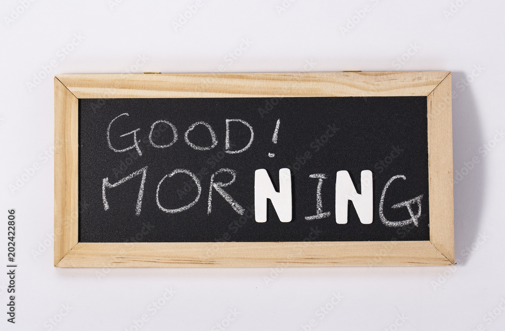 Fototapeta premium Good morning :Words on blurred background.
