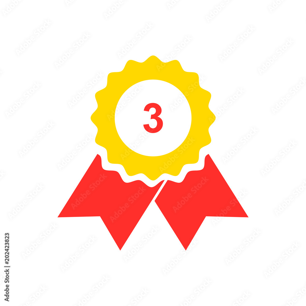 medal,trophy,badge icon, number 3, isolated vector medal,trophy,badge icon, number 3, isolated vector