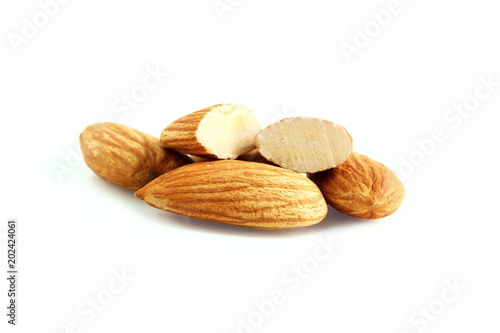 almond in white background