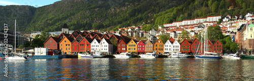 Colorful houses in Bergen in Norway