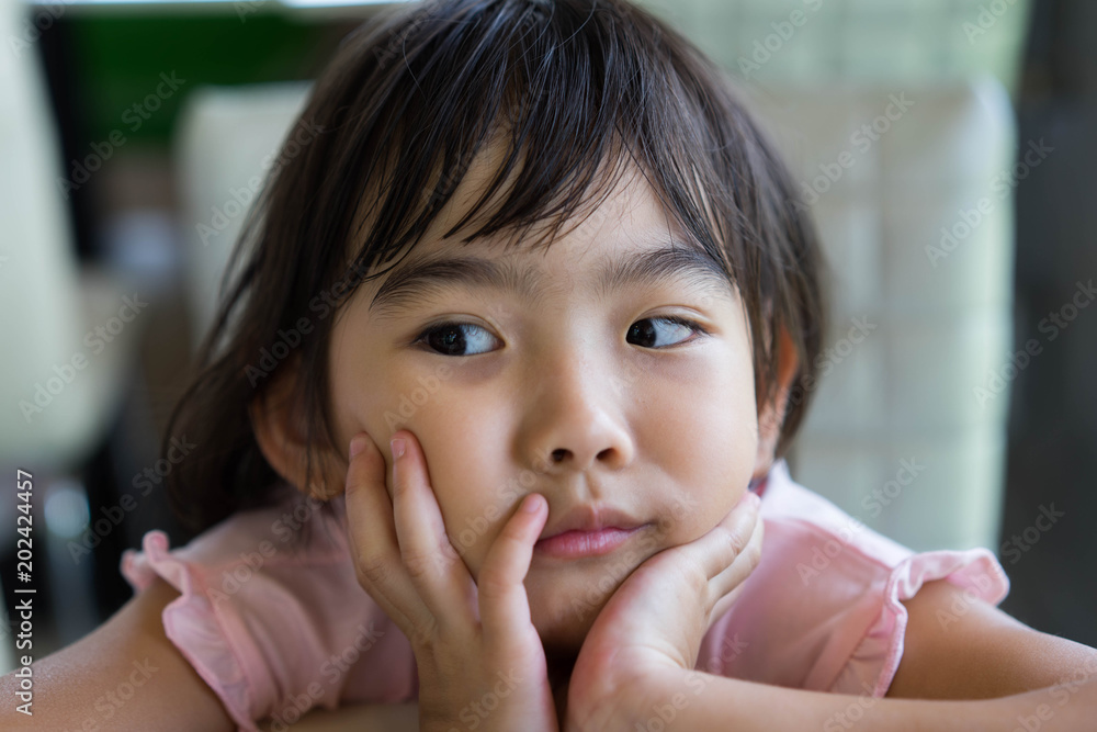 Asian Kids cute little girl Sad Asian Kids cute little girl Sad