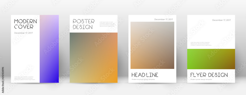 Flyer layout. Minimal modern template for Brochure, Annual Report, Magazine, Poster, Corporate Presentation, Portfolio, Flyer. Appealing gradient cover page.