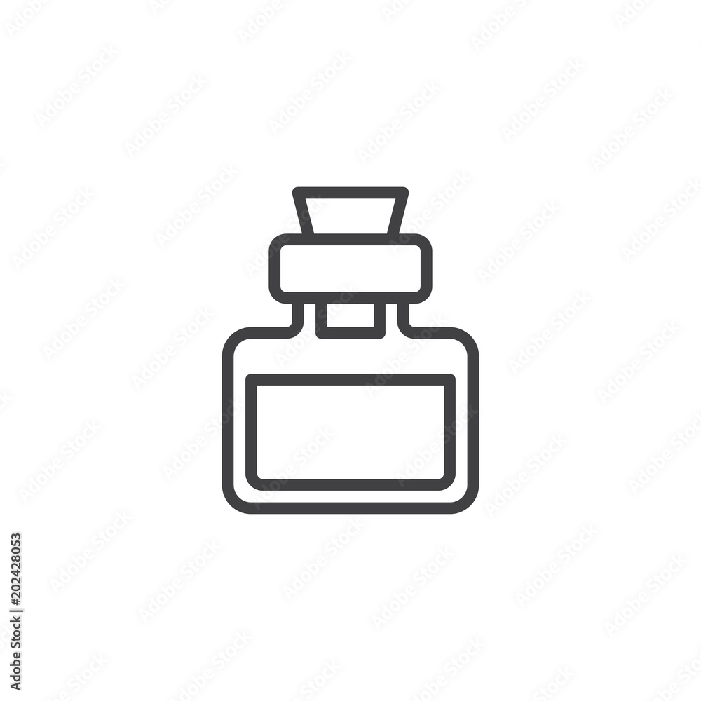 Potion drink outline icon. linear style sign for mobile concept and web design. Magical elixir bottle simple line vector icon. Symbol, logo illustration. Pixel perfect vector graphics Potion drink outline icon. linear style sign for mobile concept and web design. Magical elixir bottle simple line vector icon. Symbol, logo illustration. Pixel perfect vector graphics