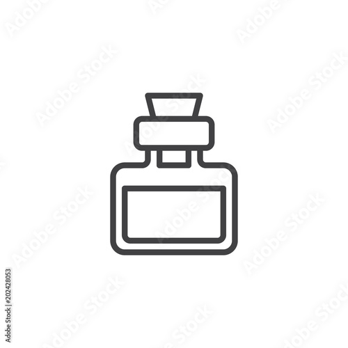 Potion drink outline icon. linear style sign for mobile concept and web design. Magical elixir bottle simple line vector icon. Symbol, logo illustration. Pixel perfect vector graphics