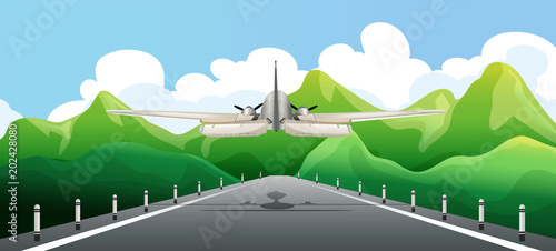 Airplane Taking off the Runway