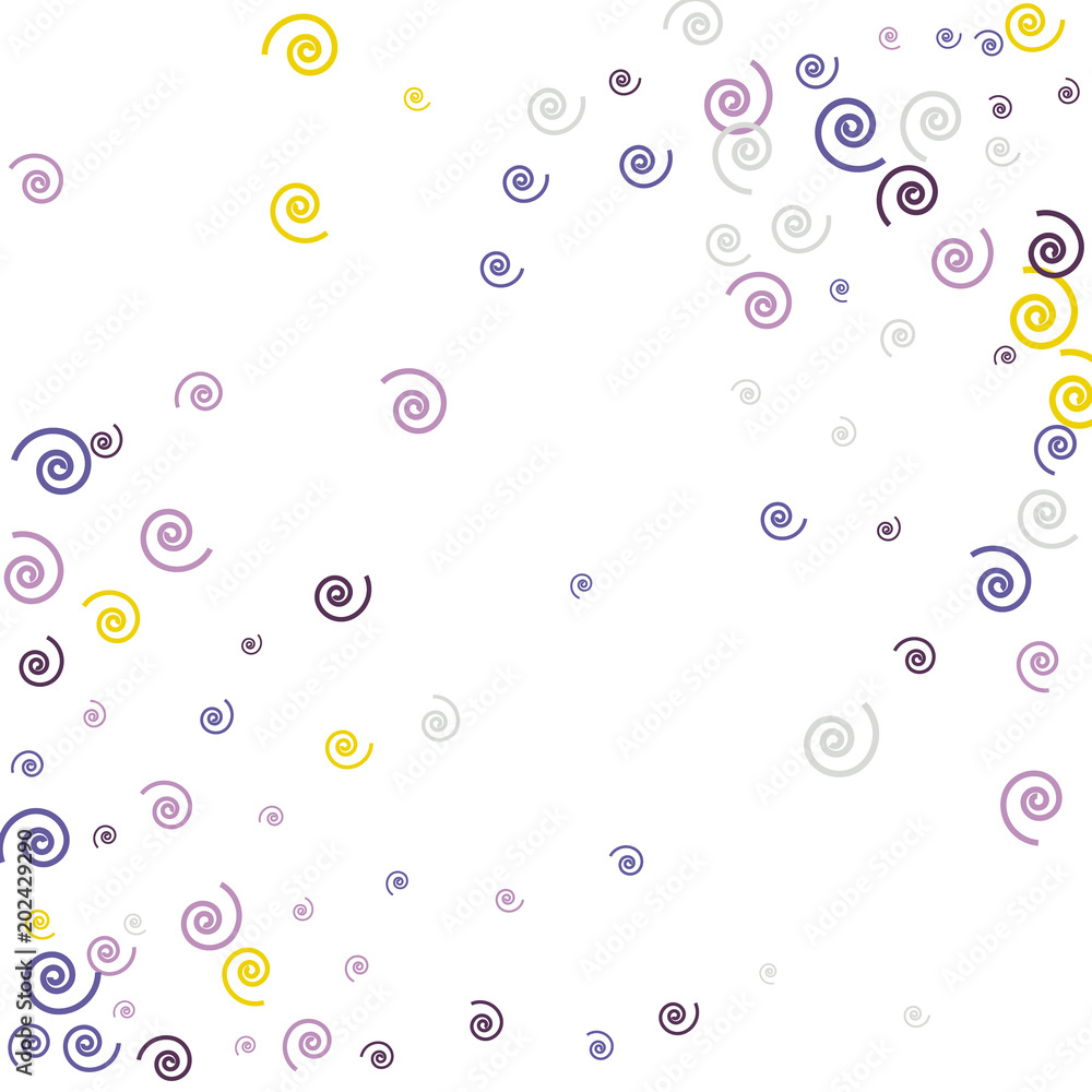 Festive Background with Colorful spirals. Trendy Pattern for Postcard, Print, Banner or Poster. Pretty spirals For Party Decoration, Wedding, Birthday or Anniversary Invitation. Vector