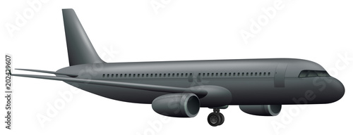 A Big Airplane on White Background