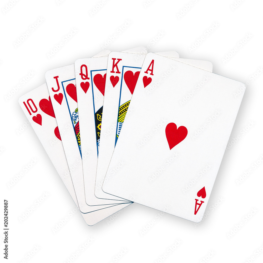 Obraz premium A royal straight flush playing cards poker