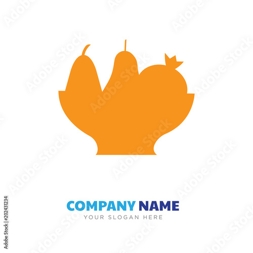 fruits and vegetables in the bowl company logo design