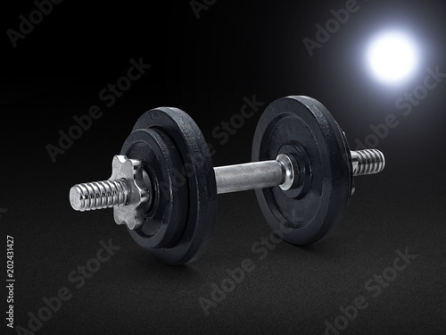 Dumbell on Black background