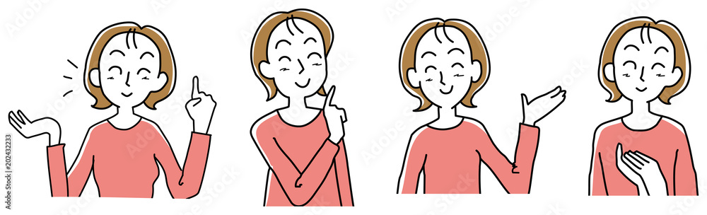 説明する女性 説明する女性