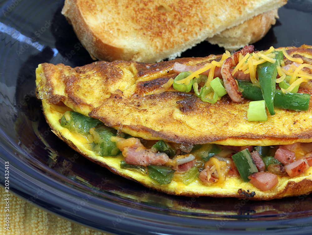 Extreme macro of a Western Omelet Extreme macro of a Western Omelet